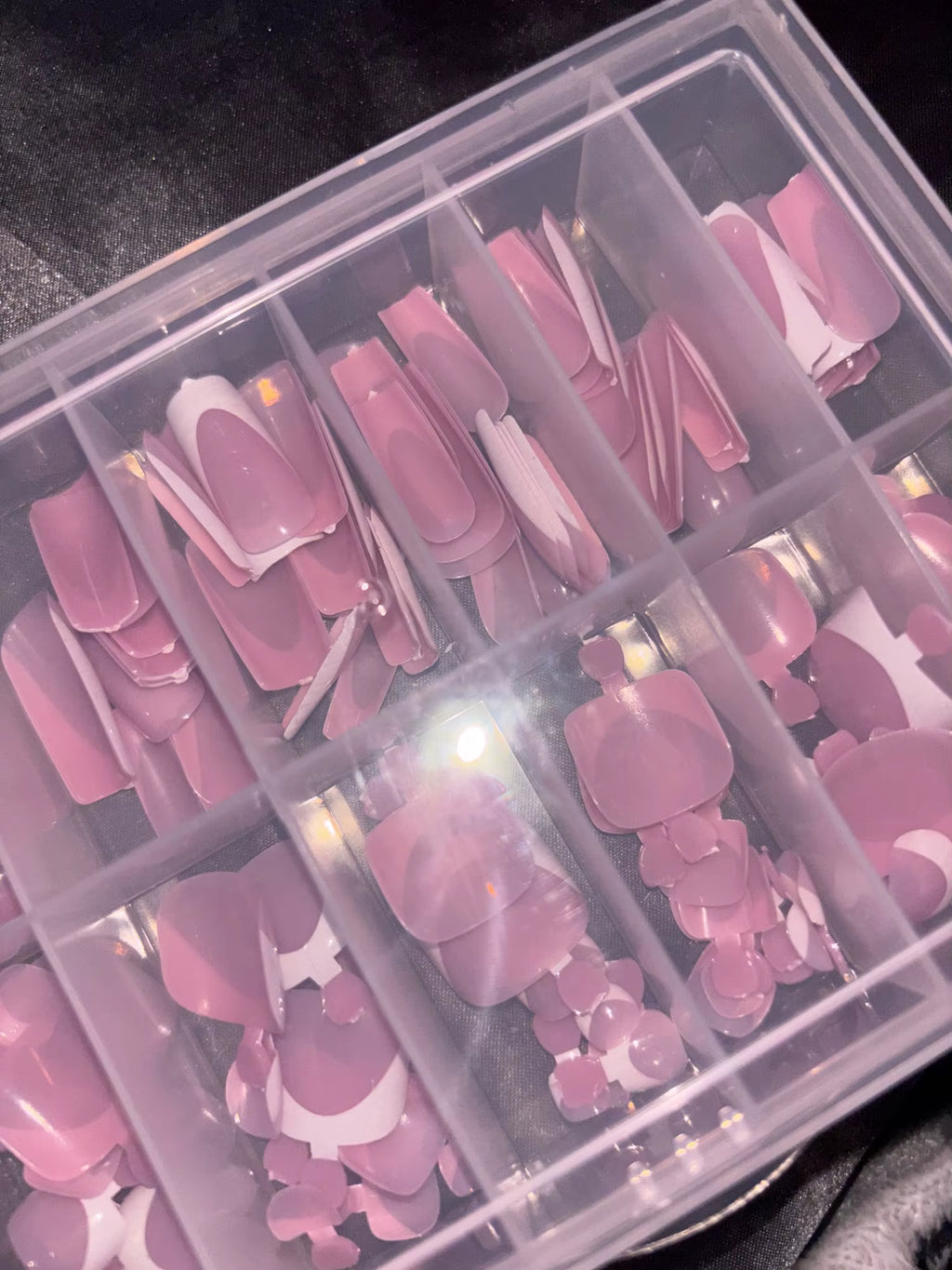 Pink base and white tip tips and toes
