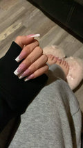 Pink base and white tip tips and toes