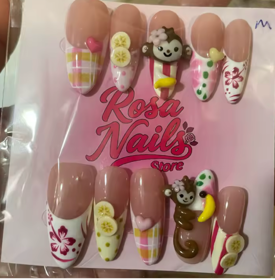 Aloha Monkey Press-On Nails
